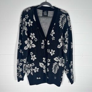 Urban Outfitters Black White Hawaiian Button Front Cardigan  Size Medium